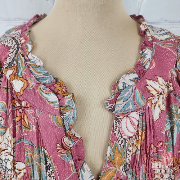 Nurture by Westbound Rose Bloom Top Womens 1X Floral Boho Fairycore Lagenlook - Picture 9 of 12